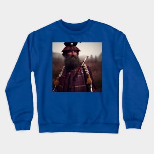 Scottish Highlander in Clan Tartan Crewneck Sweatshirt